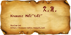 Knausz Máté névjegykártya